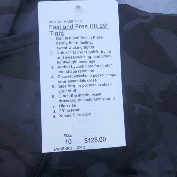 Lululemon fast and free HR 25” tight - Picture 5 of 5